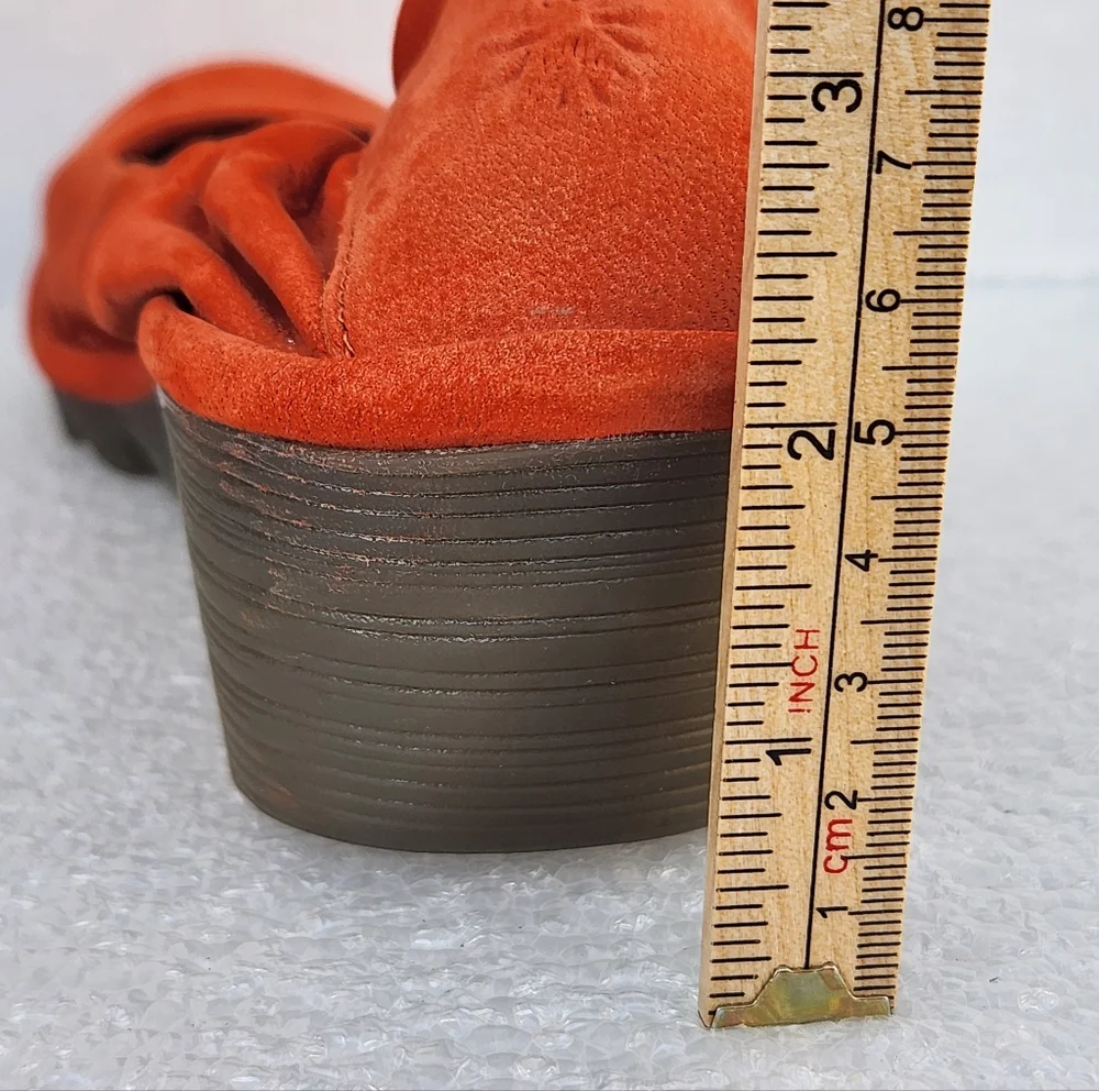 Fly London Pled Size 41 Wedge Shoes Orange Leather